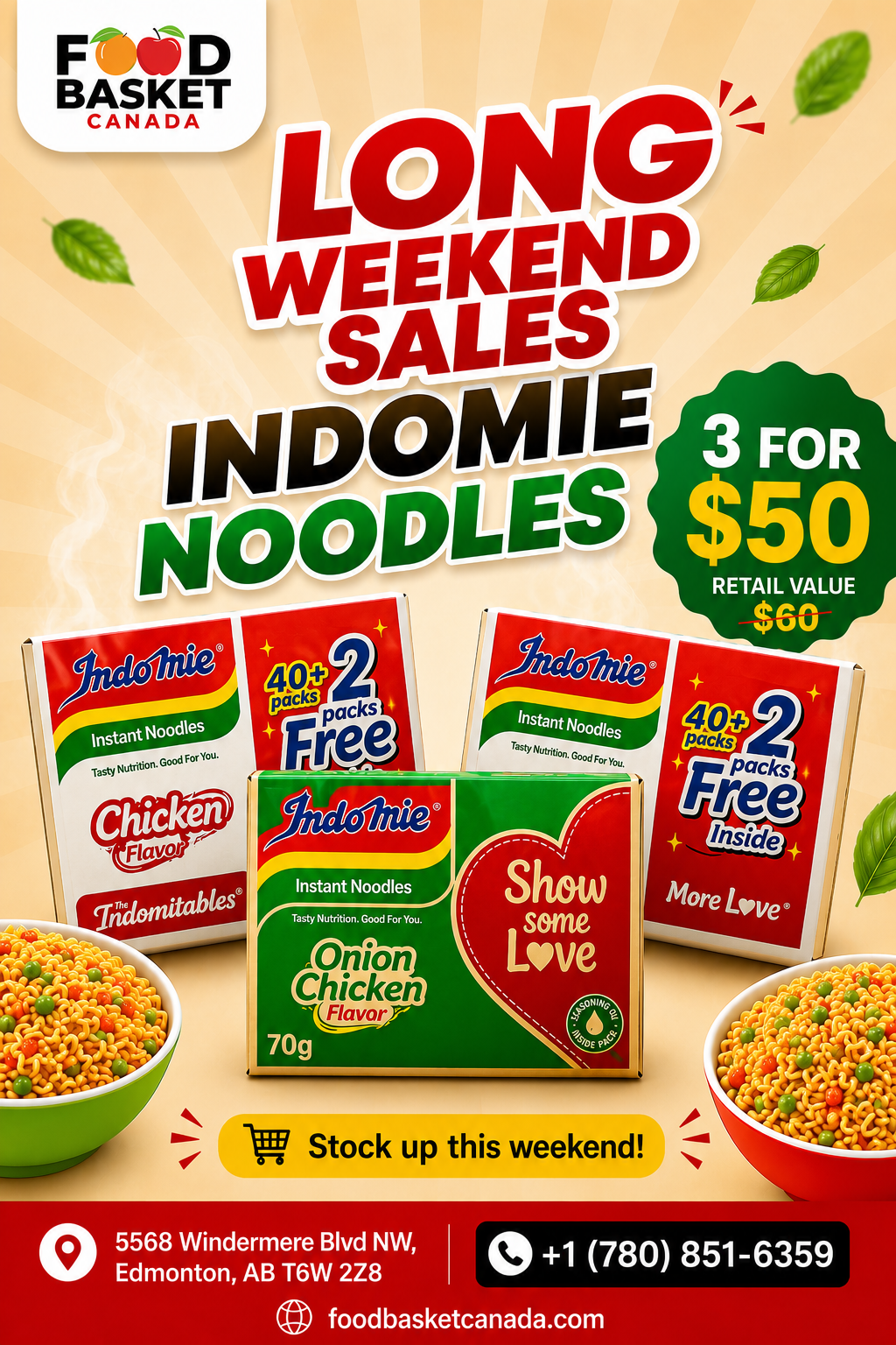 3 boxes Indomie - FoodBasket African Store Edmonton Alberta Canada 3 boxes Indomie